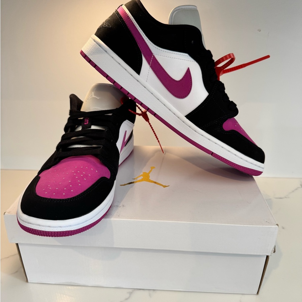 Nike Air Jordan 1 Low Black and Pink Sneakers
